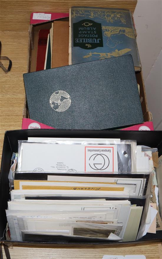 Two boxes of World stamps and covers